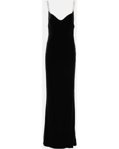 Galvan London Avedon Embellished Velvet Gown - Black