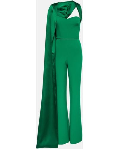 Safiyaa Lollian Marmont Caped Jumpsuit - Green