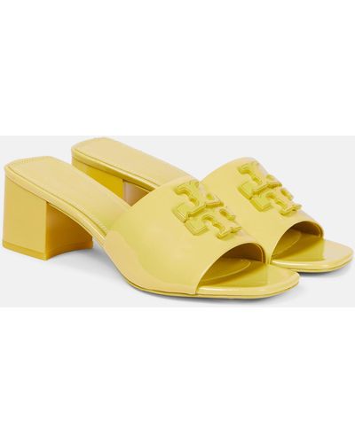 Tory Burch Eleanor Patent Leather Mules - Yellow