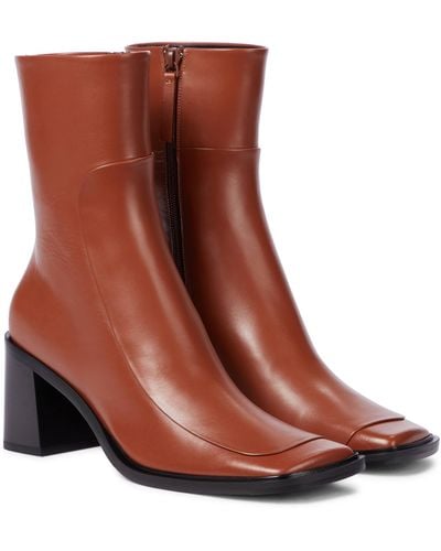 The Row Patch Leather Ankle Boots - Brown
