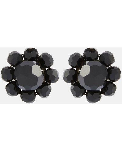 Simone Rocha Daisy Mini Crystal Earrings - Black