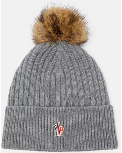 3 MONCLER GRENOBLE Ribbed-knit Cashmere And Wool Beanie - Grey