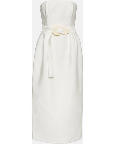 Adriana Degreas Strapless Midi Dress - White