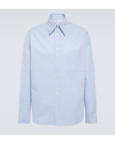Bottega Veneta Striped Cotton Shirt - Blue