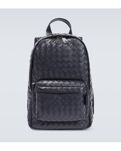Bottega Veneta Intrecciato Small Leather Backpack - Blue