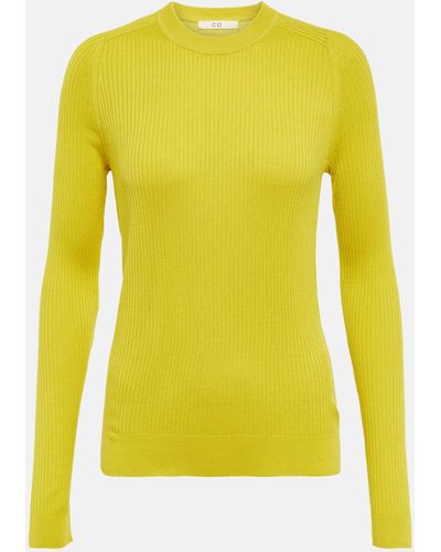 Co. Ribbed-knit Silk Sweater - Yellow
