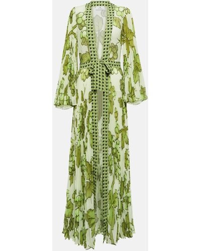Etro Berry-print Pleated Beach Cover-up - Green