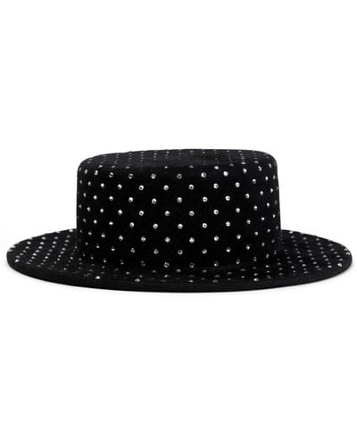 Ruslan Baginskiy Embellished Felt Canotier Hat - Black