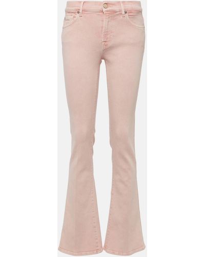 7 For All Mankind Mid-rise Bootcut Jeans - Pink