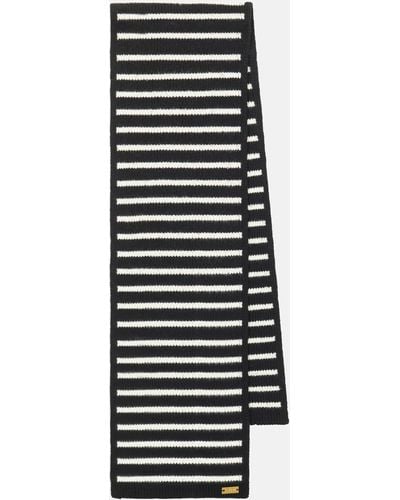 Balmain Stripe-pattern Cashmere-blend Scarf - Black