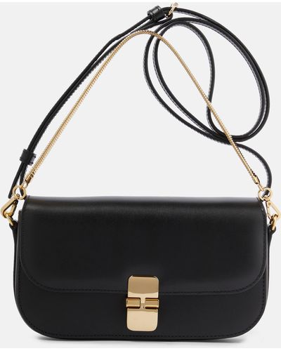 A.P.C. Grace Leather Shoulder Bag - Black