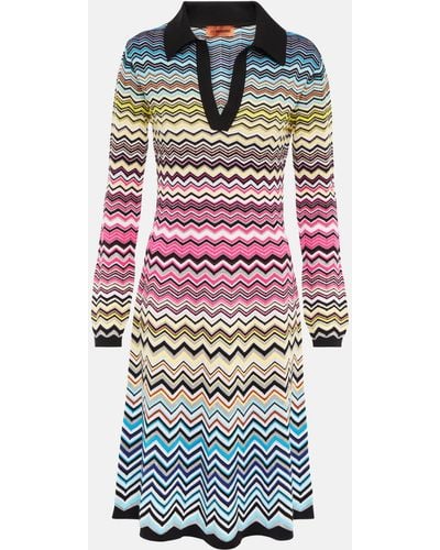 Missoni Zig-zag Knit Cotton-blend Midi Dress - Multicolour