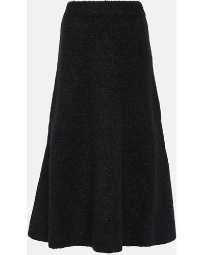 Gabriela Hearst Pablo Wool And Silk Boucle Midi Skirt - Black
