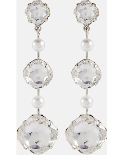 Jennifer Behr Damira Faux Pearl Embellished Earrings - White