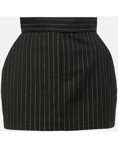 Alex Perry High-rise Pinstripe Miniskirt - Black