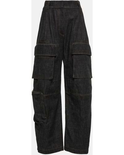 Brunello Cucinelli High-rise Denim Cargo Pants - Black