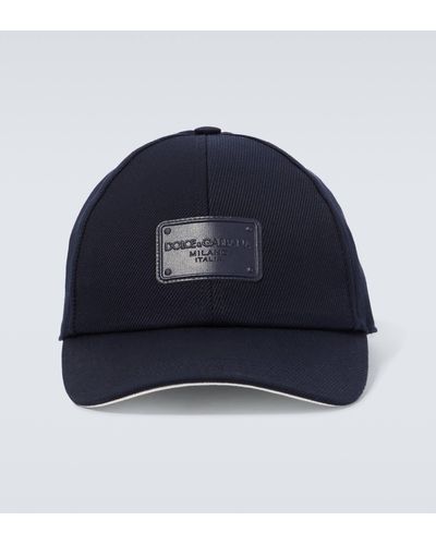 Dolce & Gabbana Logo Cotton Baseball Cap - Blue