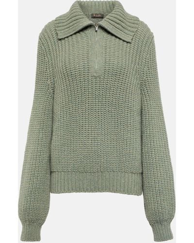 Loro Piana Darwin Cashmere Half-zip Sweater - Green