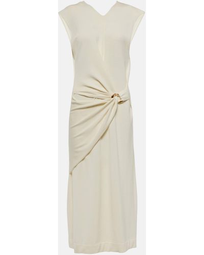 Jil Sander Virgin Wool Wrap Dress - White