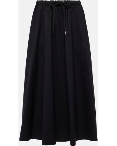 Moncler Cotton Midi Skirt - Black