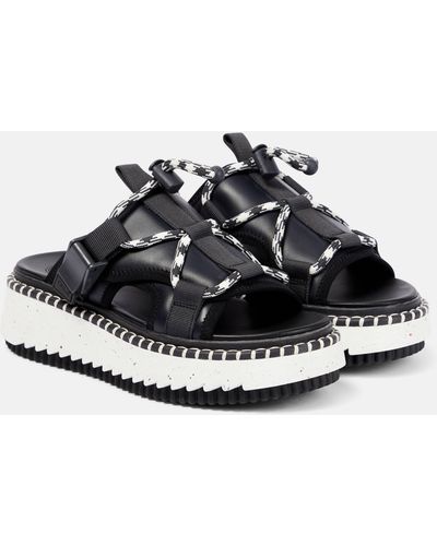 Chloé Lilli Leather Sandals - Black
