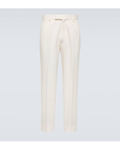 Zegna Cotton And Wool Straight Pants - White