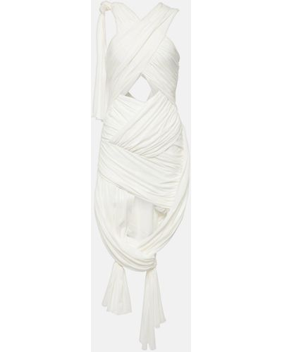 JW Anderson Halterneck Cotton-blend Midi Dress - White