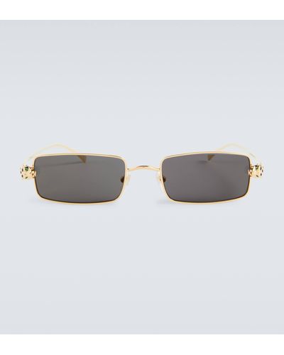 Cartier Embellished Rectangular Sunglasses - Grey