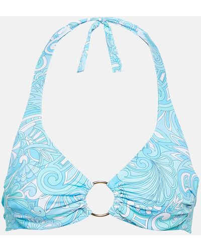 Melissa Odabash Brussels Printed Bikini Top - Blue