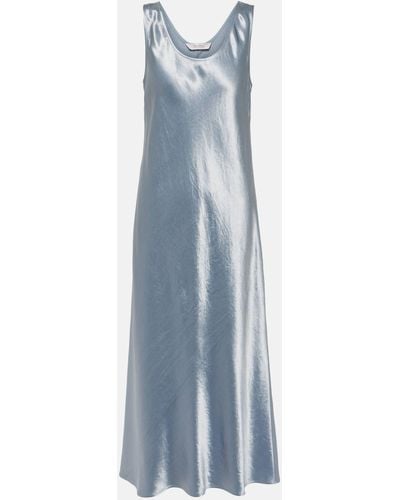 Max Mara Talete Satin Slip Dress - Blue