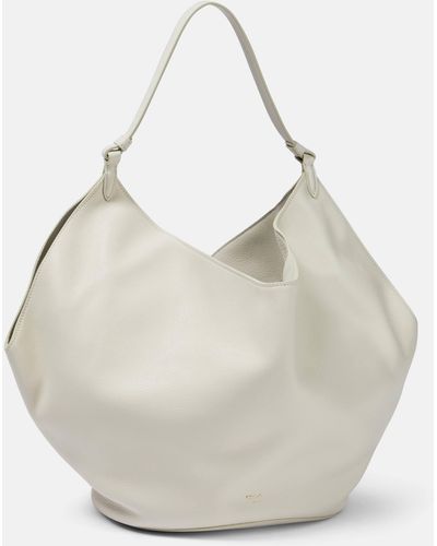 Khaite Lotus Medium Leather Tote Bag - White
