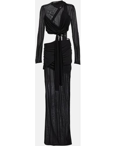 Tom Ford Cutout Crepe Jersey Gown - Black