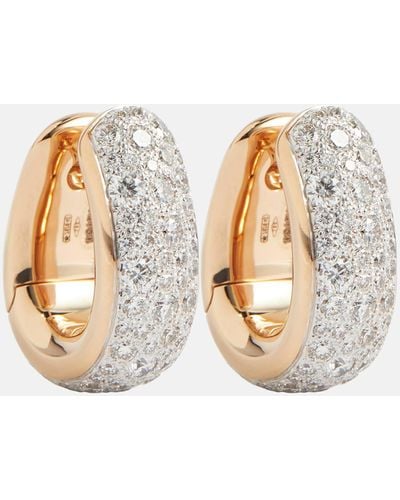 Pomellato Iconica Bold 18kt Rose Gold Earrings With Diamonds - White