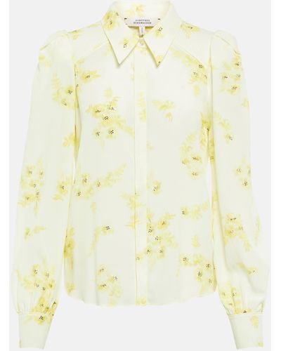 Dorothee Schumacher Floral Movement Silk-blend Shirt - Yellow