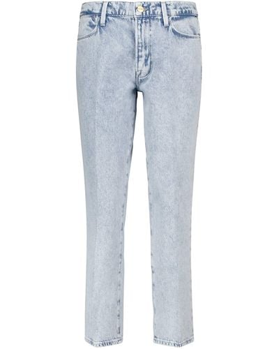 FRAME Le High Straight Cropped Jeans - Blue