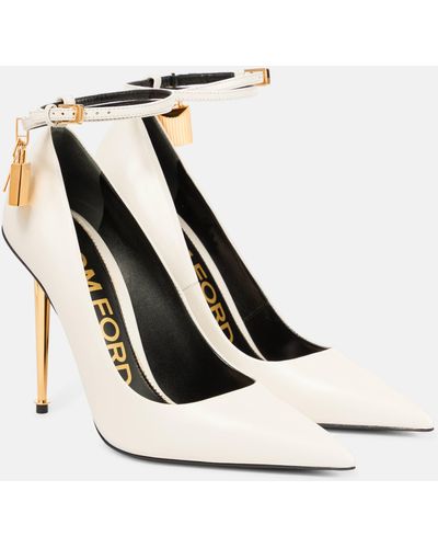 Tom Ford Padlock Leather Pumps - White