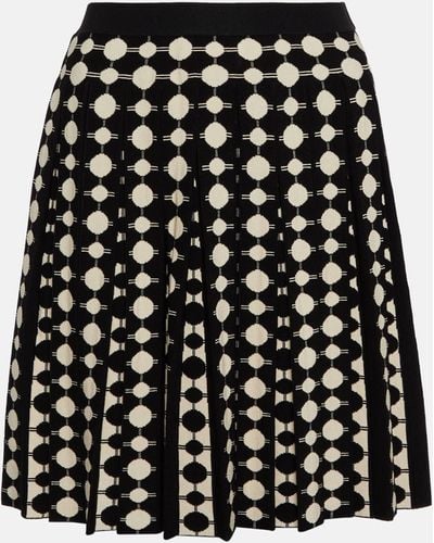 Tory Burch Polka-dot Jacquard Miniskirt - Black