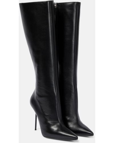 Paris Texas Lidia Leather Knee-high Boots - Black