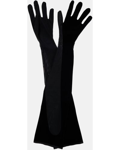 Wolford X Mugler Flock Shaping Gloves - Black