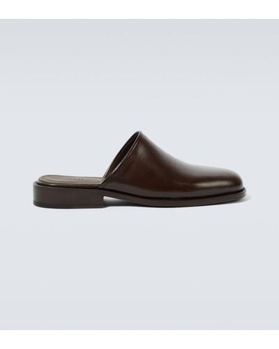 Lemaire Leather Slippers - Brown