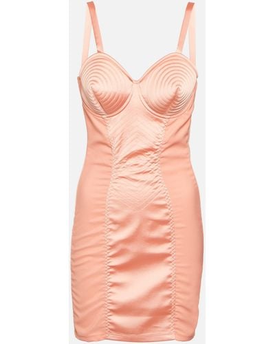 Jean Paul Gaultier Conical Panelled Satin Mini Dress - Pink