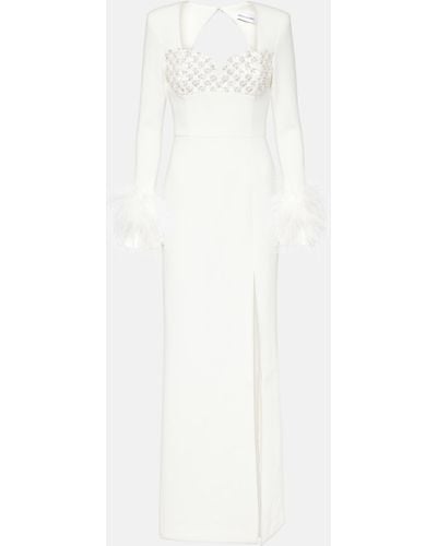 Rebecca Vallance Bridal Blanche Feather-trimmed Gown - White