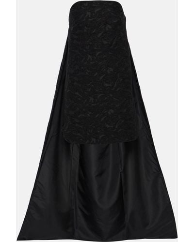 Max Mara Strapless Panelled Jacquard Minidress - Black
