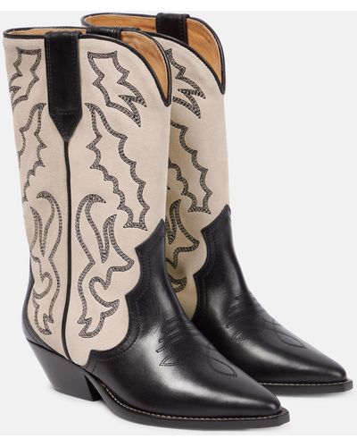 Isabel Marant 40mm Two-tone Leather Western Boots - Brown