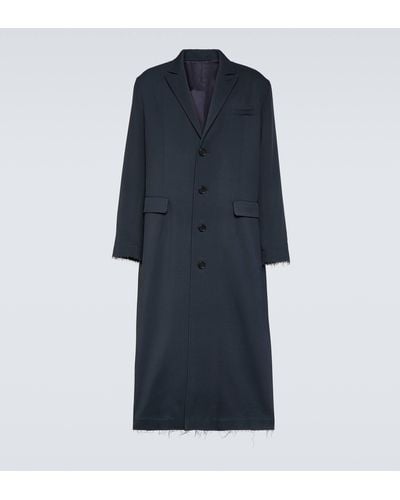 Undercover Single-breasted Wool Coat - Blue