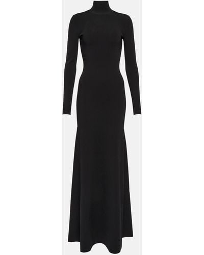 Victoria Beckham Turtleneck Knitted Gown - Black