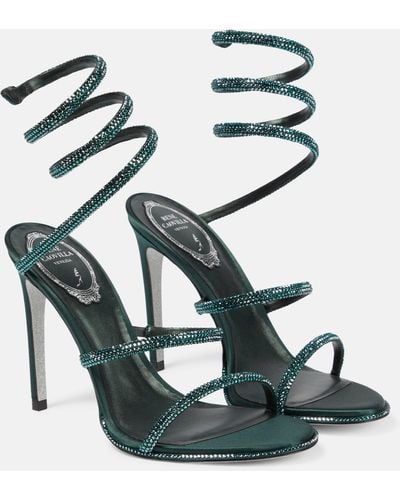 Rene Caovilla Cleo Embellished Sandals 105 - Green