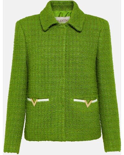 Valentino Vgold Tweed Jacket - Green