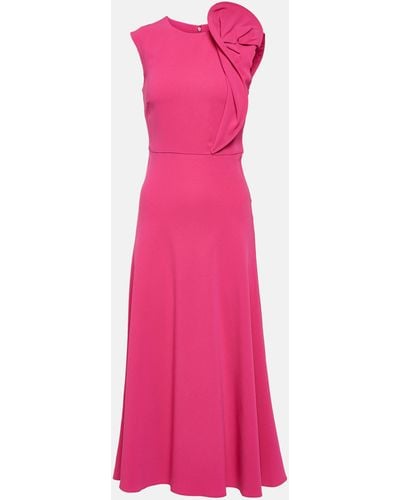 Roland Mouret Floral-applique Cady Midi Dress - Pink
