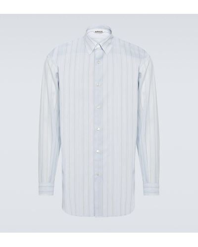 AURALEE Striped Cotton Organza Shirt - White